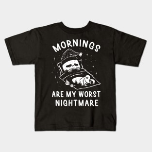 Mornings Are My Worst Nightmare - Funny Horror Gift Kids T-Shirt